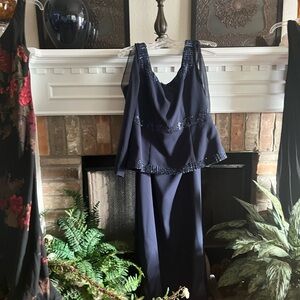 Elegant Navy Long Sleeve Dress